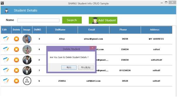 Delete Student Details